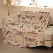 Insect Pattern Throw Blanket Coral Fleece Polyester Knit Lightweight Warm All Seasons