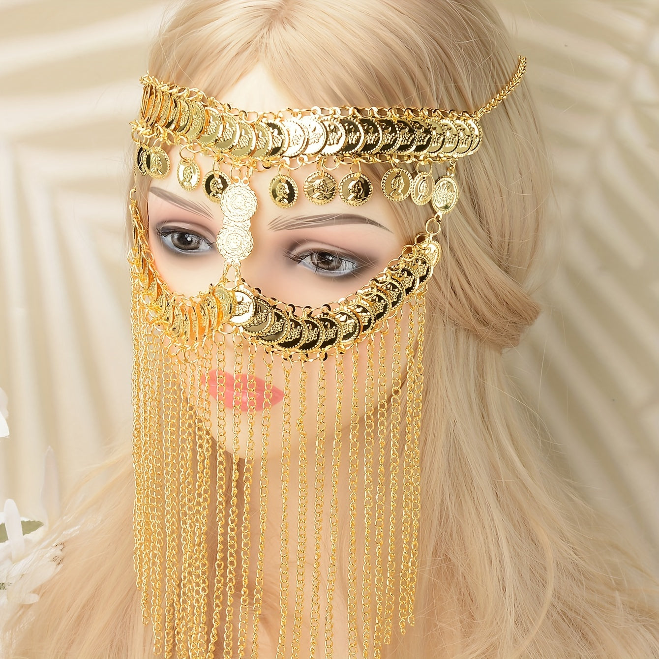 Alloy Metal Tassel Headband Traditional Ethnic Style for Normal Hair