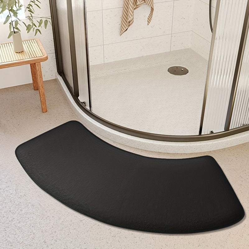 Non-Slip Polyester Bath Mat for Shower Door or Entryway, Low Pile, Easy to Clean