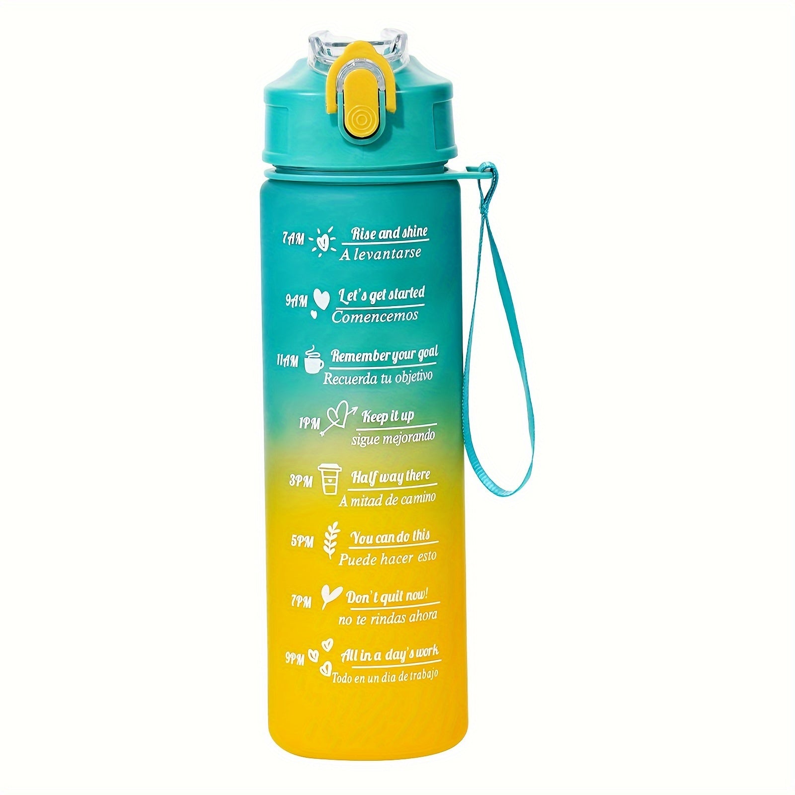 Large Capacity BPA-Free Water Bottle Leak-Proof with Carrying Handle for Travel and Outdoors