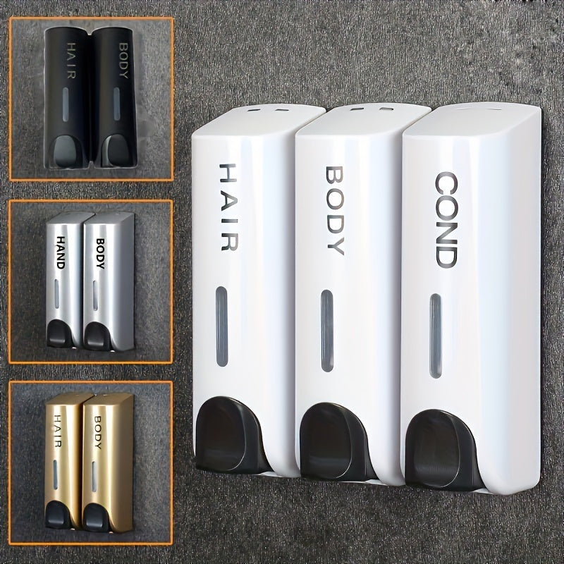 Wall-Mounted Manual Soap Dispenser for Hotels Single Double Triple Heads No Drilling