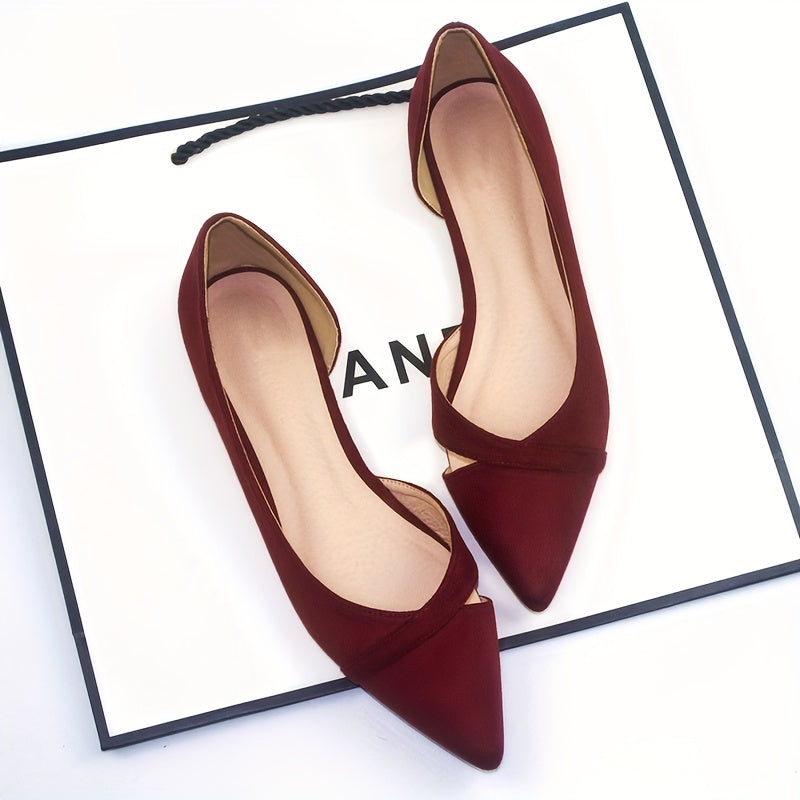 Women's Flat Shoes Pointed Toe Slip-On Casual All-Season Flannel