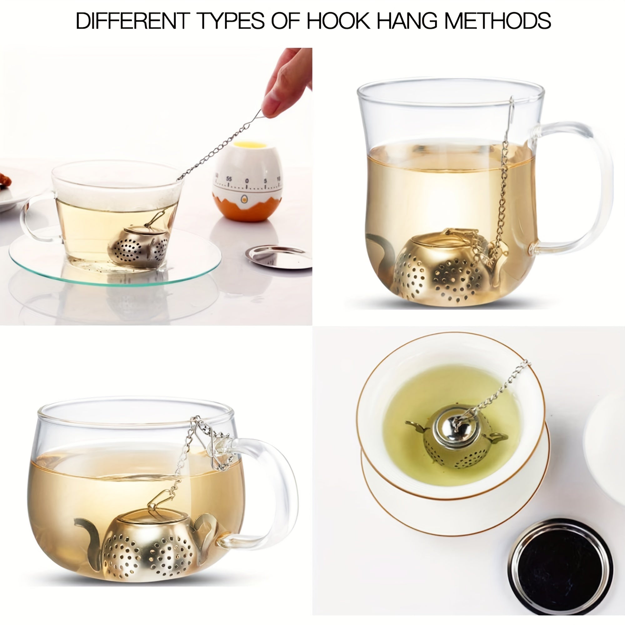 Stainless Steel Teapot-Shaped Tea Infuser with Saucer, Fine Mesh Filter, Reusable