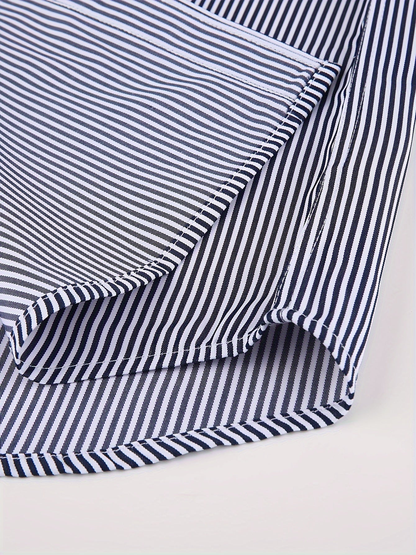 Men's French-Style Striped Dress Shirt Long Sleeve Cotton Polyester Formal Wear