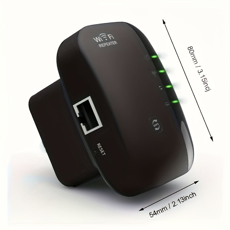 WiFi Extender Boosts Signal to 300Mbps Covers 5000 Sq Ft Ethernet Port Easy Setup Alexa Compatible EU Plug