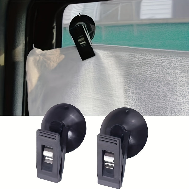 2pcs Multi-Functional Suction Cup Clips Glasses Card Holder for Car