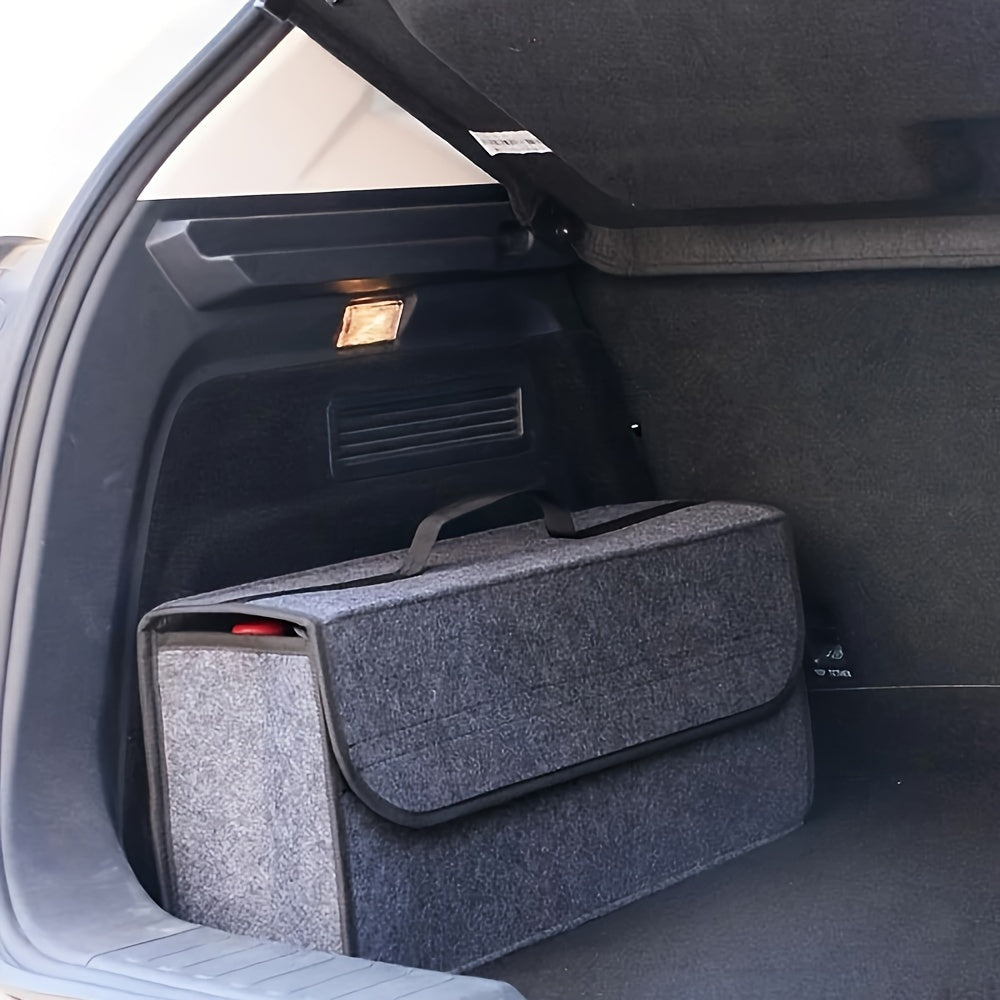 Cubo de almacenamiento para coche, tela de fieltro, organizador plegable para maletero, ordena el interior del coche