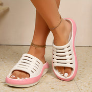 Women's Two-Tone EVA Sandals Lightweight Comfortable All-Season Beach Slippers
