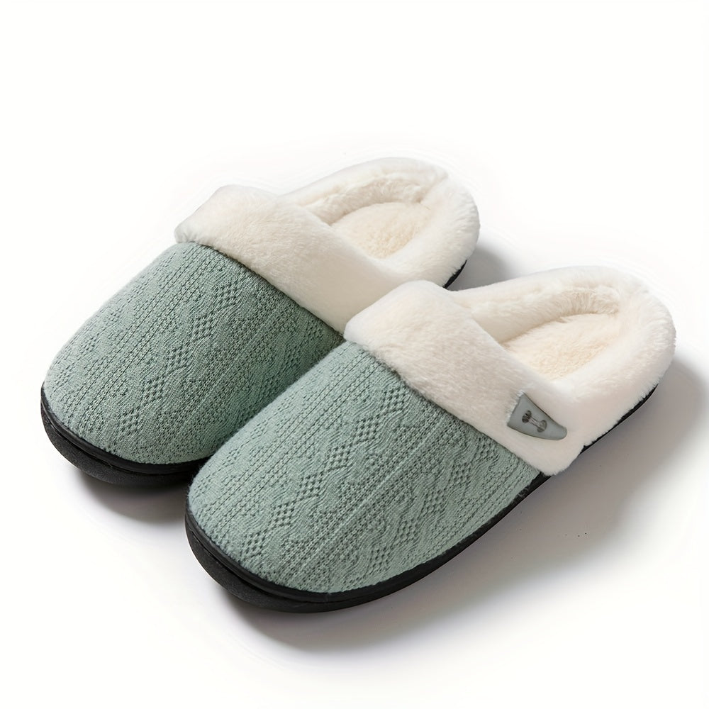 Women's Warm Plush Indoor Slippers, Non-slip Cozy Soft Sole Slides