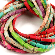 Natural Stone Jasper and Shoushan Beads Set for Jewelry Making Multicolor Cylindrical