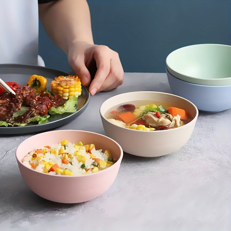 4-Pack Plastic Bowls Set Drop-Proof Non-Stick Food Storage Dishes