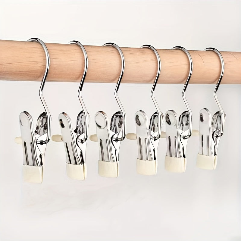 Set of 10 Stainless Steel Clothespins for Drying and Hanging Clothes with Animal Designs