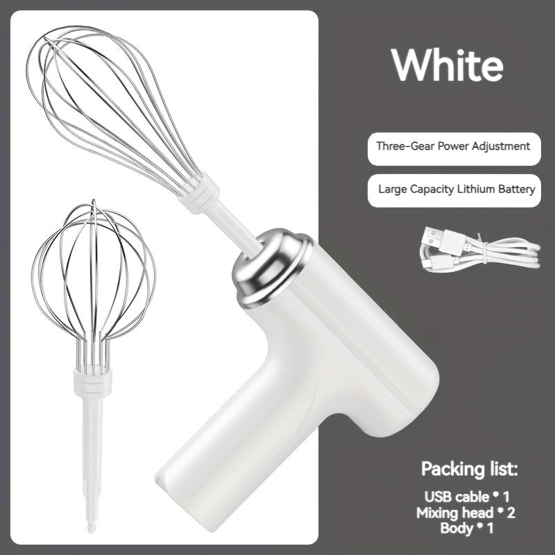 Electric Hand Mixer Rechargeable Egg Beater for Coffee Baking Cream Whisk