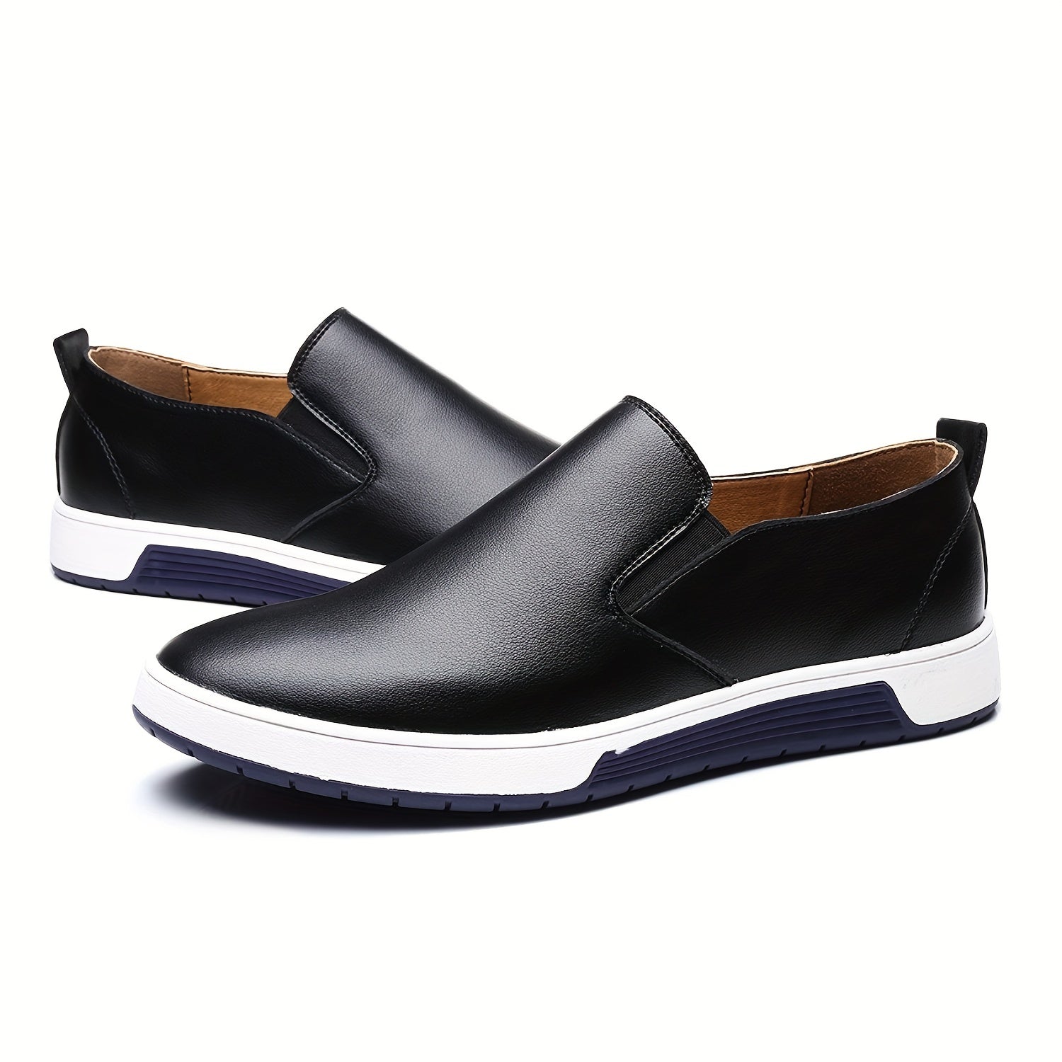 Men's Slip-On Loafers Casual Solid Color Rubber Sole Comfortable Shoes for Fall Spring Summer Winter