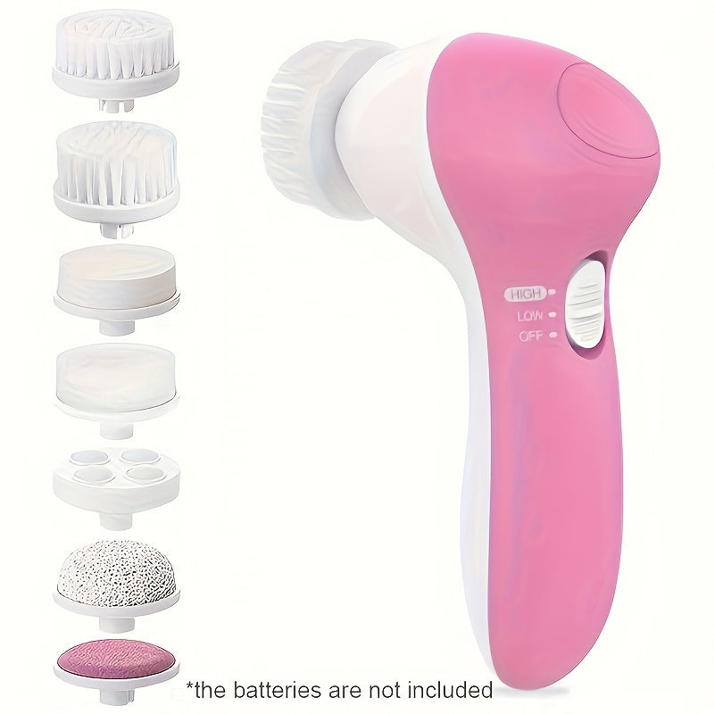 7-в-1 Электрическая щетка для очищения лица и массажер для тела без батареи