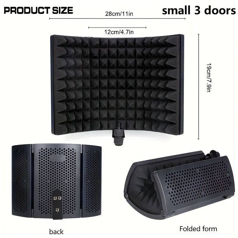 Escudo de aislamiento para micrófono de estudio, cortaviento de algodón, absorbente de sonido para grabación