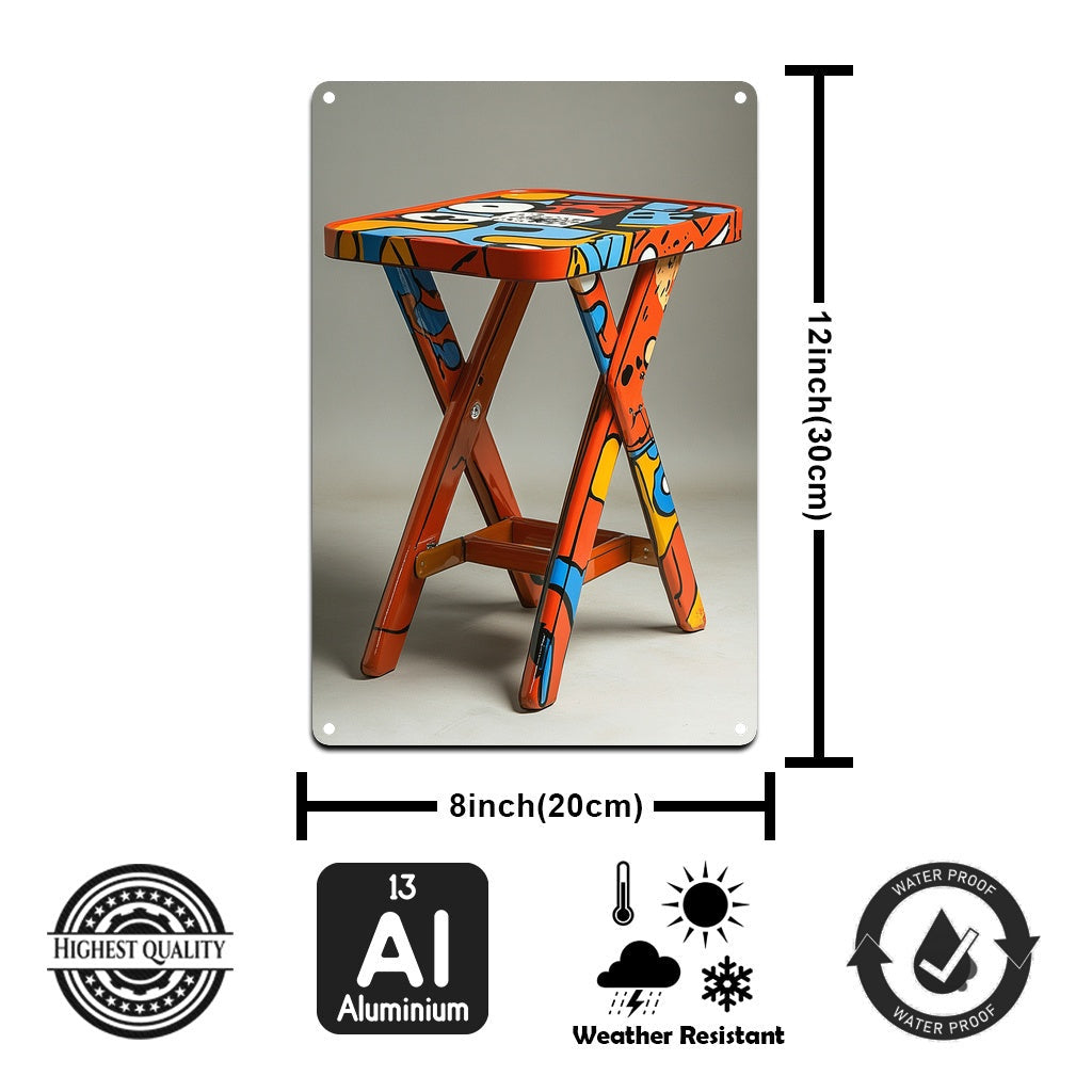 Mesa plegable de aluminio estilo pop art cuadrada para colgar en la pared, portátil y multifuncional