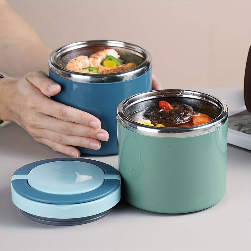 Gran tarro de almuerzo aislado de acero inoxidable de gran capacidad, recipiente reutilizable para sopa y desayuno