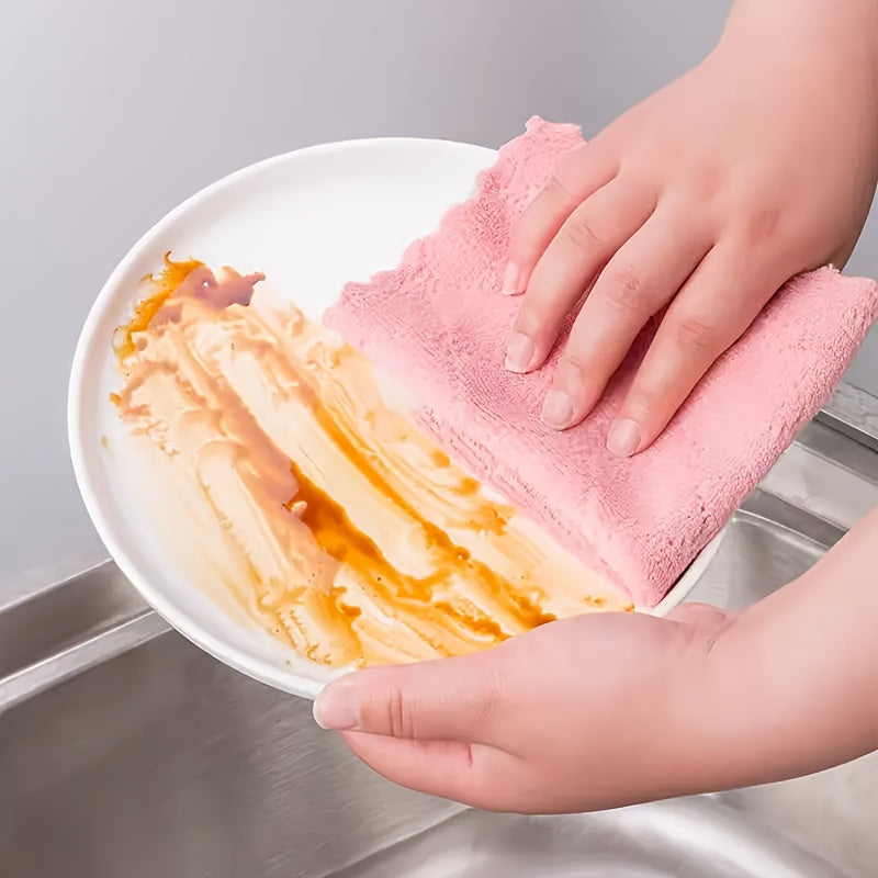 Set of 10 Microfiber Dish Cloths with Double-Sided Design for Kitchen and Home Cleaning