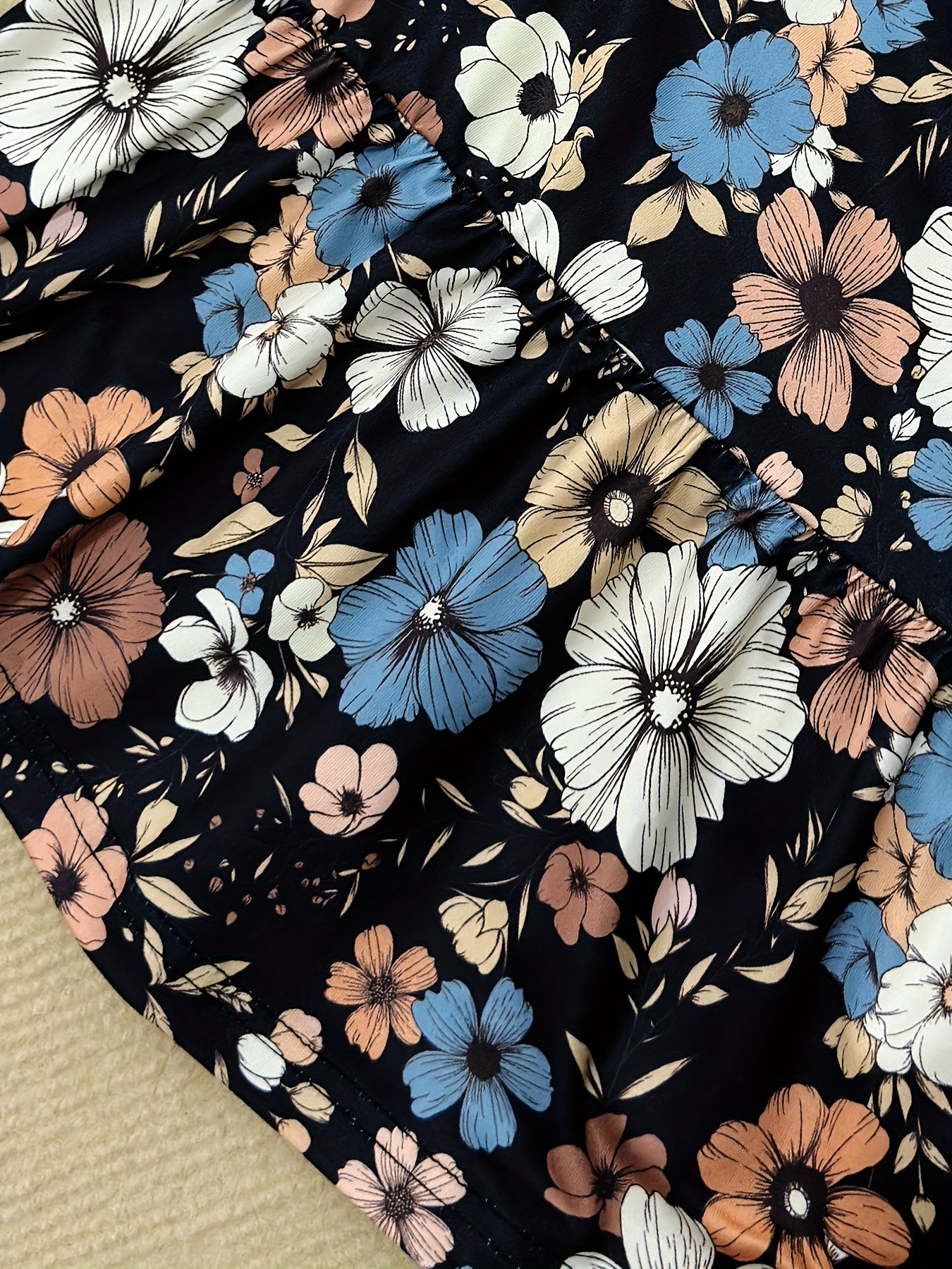 Women's Plus Size Floral Print A-Line Skirt Stretch Polyester Spring Summer Casual