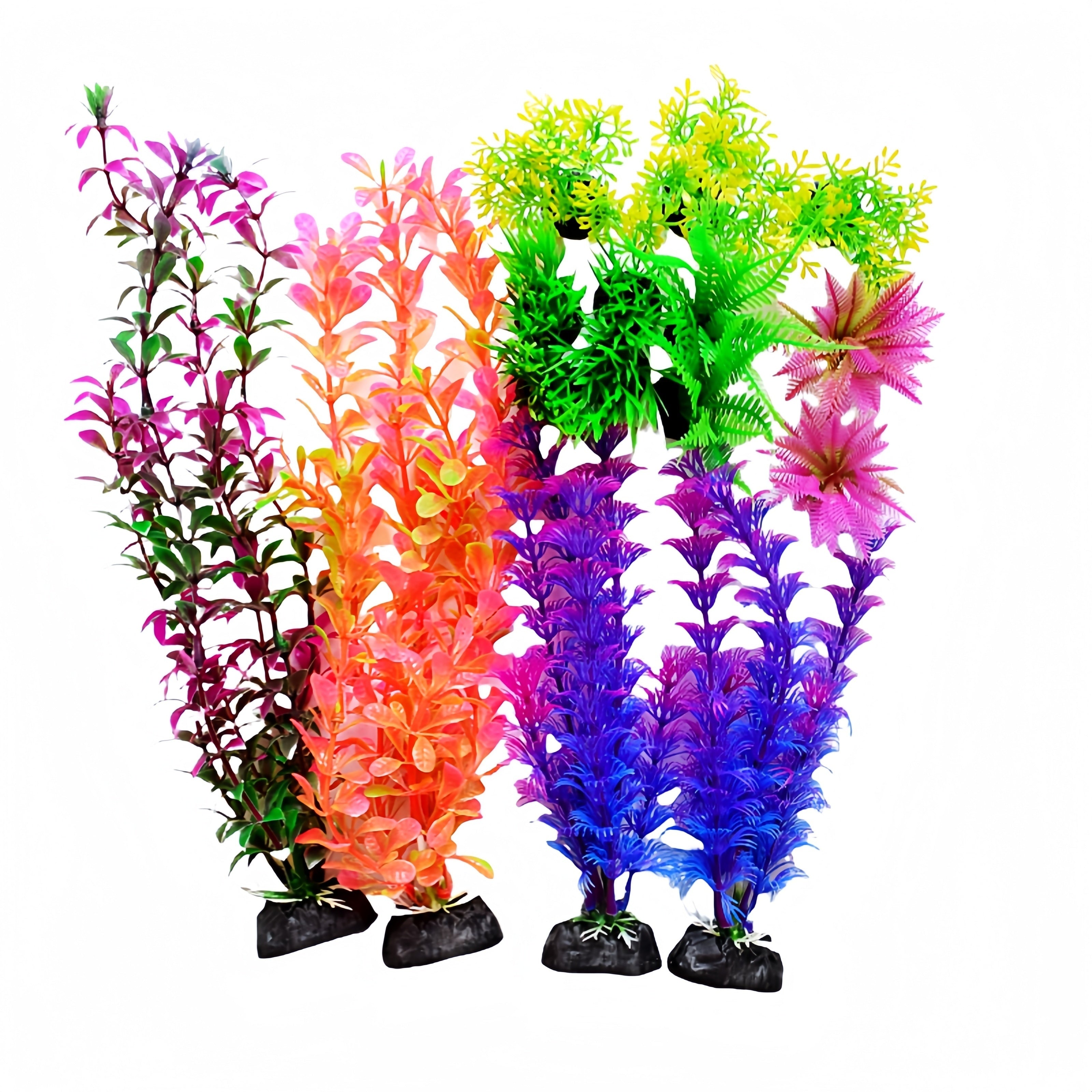 15-Piece Artificial Aquarium Plants Set Non-Toxic PE for Fish Tanks and Aquariums
