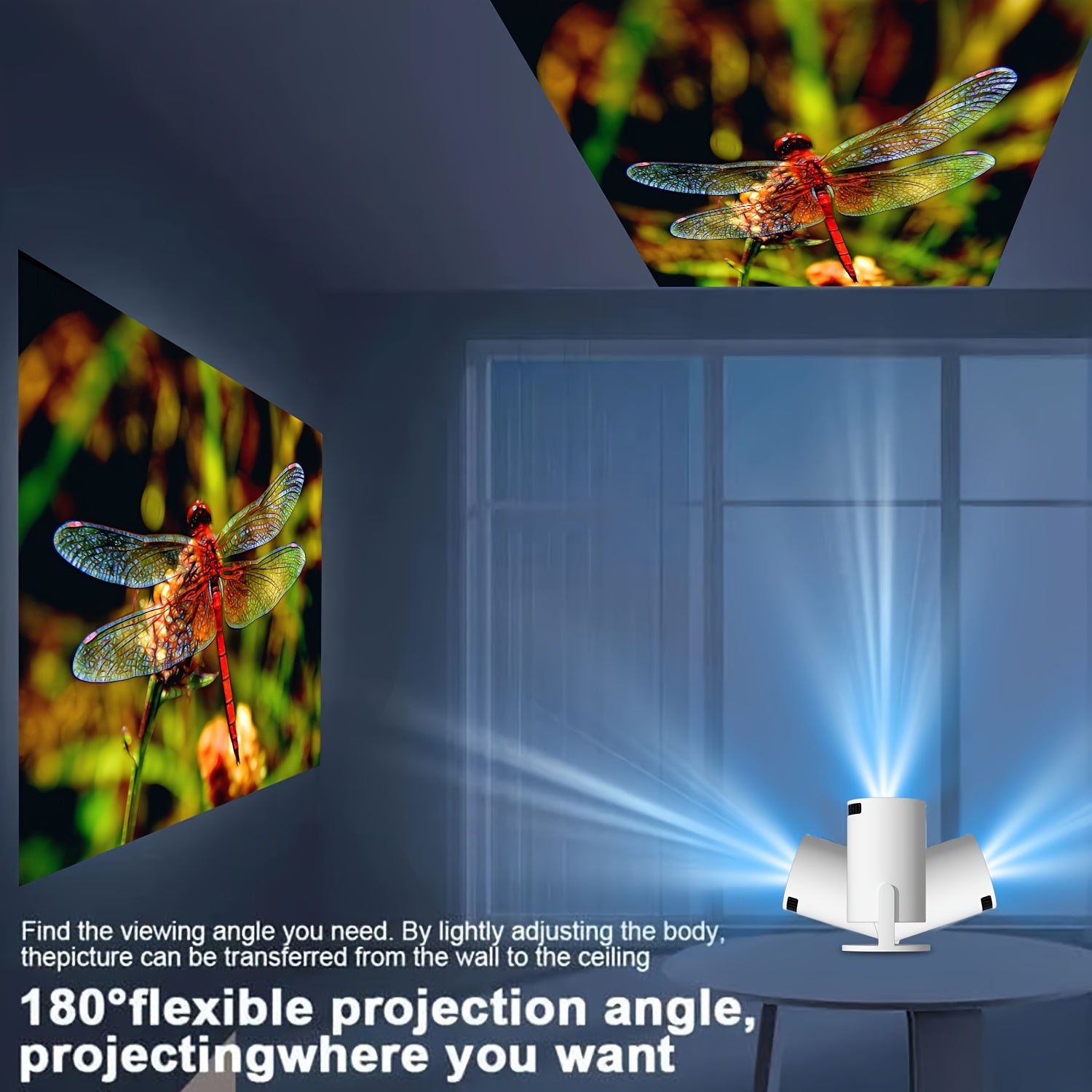 Mini Portable Smart Projector for Outdoor Movies with Fast Focus