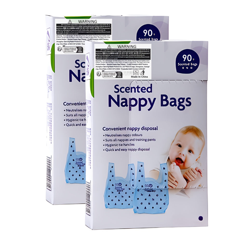 Disposable Diaper Bags 10-90 Pack Scented Leak-Proof Garbage Bags for Diapers and Pets