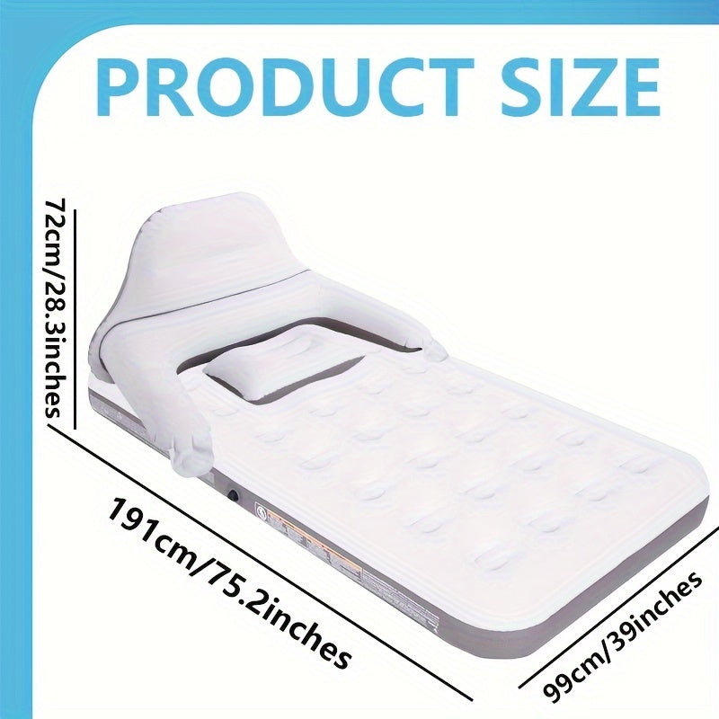 Inflatable Air Mattress Set with Pump, Backrest, Pillows for Camping and Outdoor Use