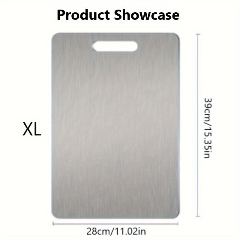 Stainless Steel Chopping Board for Fruits Vegetables Meat Portable Kitchen Accessory