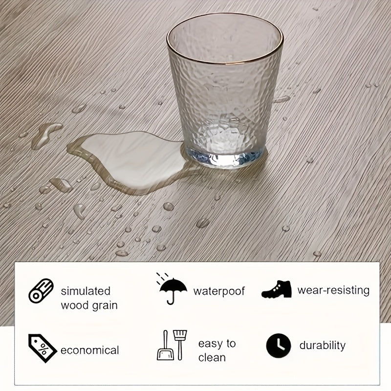 3D Retro Wood Grain Vinyl Floor Stickers Waterproof Peel and Stick Durable Easy to Clean for Home Rooms