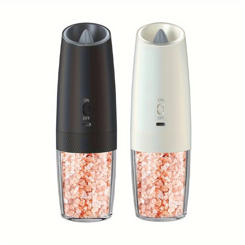 Electric Pepper Grinder with Gravity Sensing LED Light Adjustable Coarseness Rechargeable