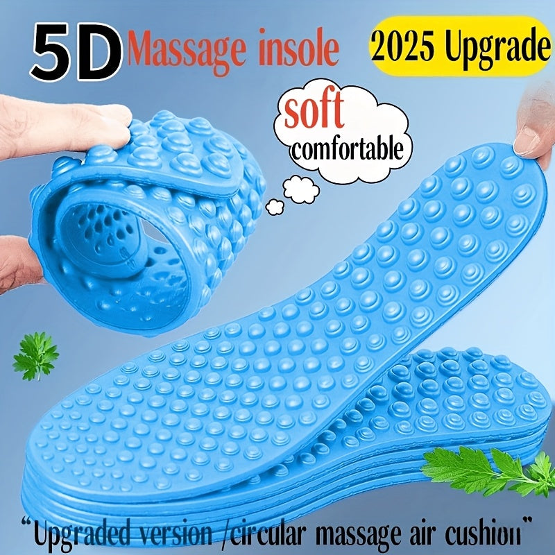 Unisex Breathable Shock-Absorbing Massage Insoles for Running and Walking