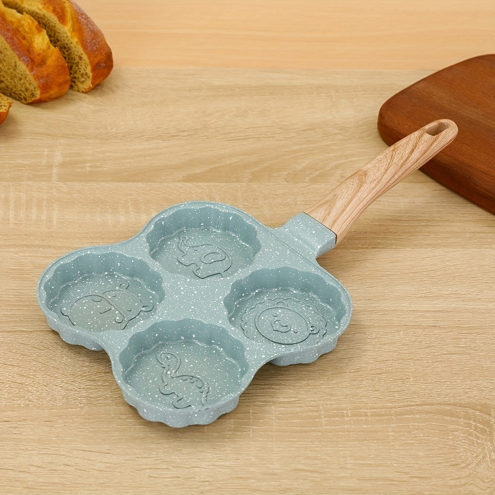 Alüminiy 4-bo'limli yopishqoqsiz qovurilgan panjara, tuxum va pancake uchun non-stick qovurilgan skilet