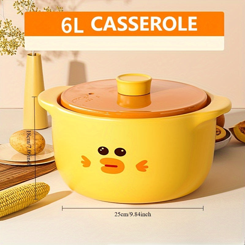 Yellow 6L Soup Pot for Gas and Induction Stoves, Insulated, Suitable for 7-8 People