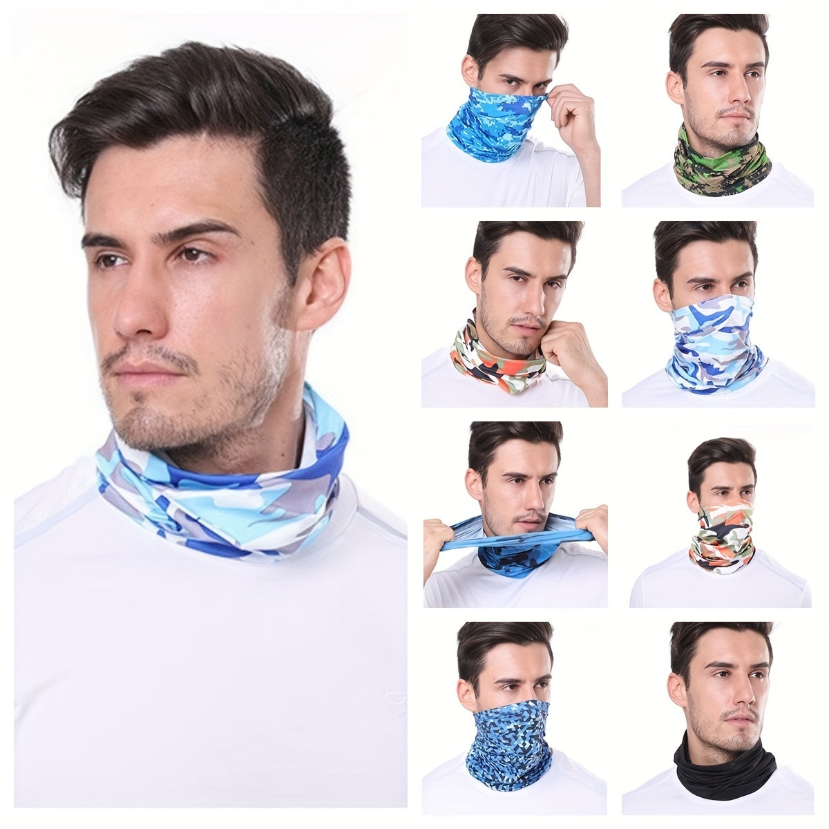 Uniseks nafas oladigan tarmoq motosiklet bo‘yni va yuz maskasi, yurish va velosiped uchun