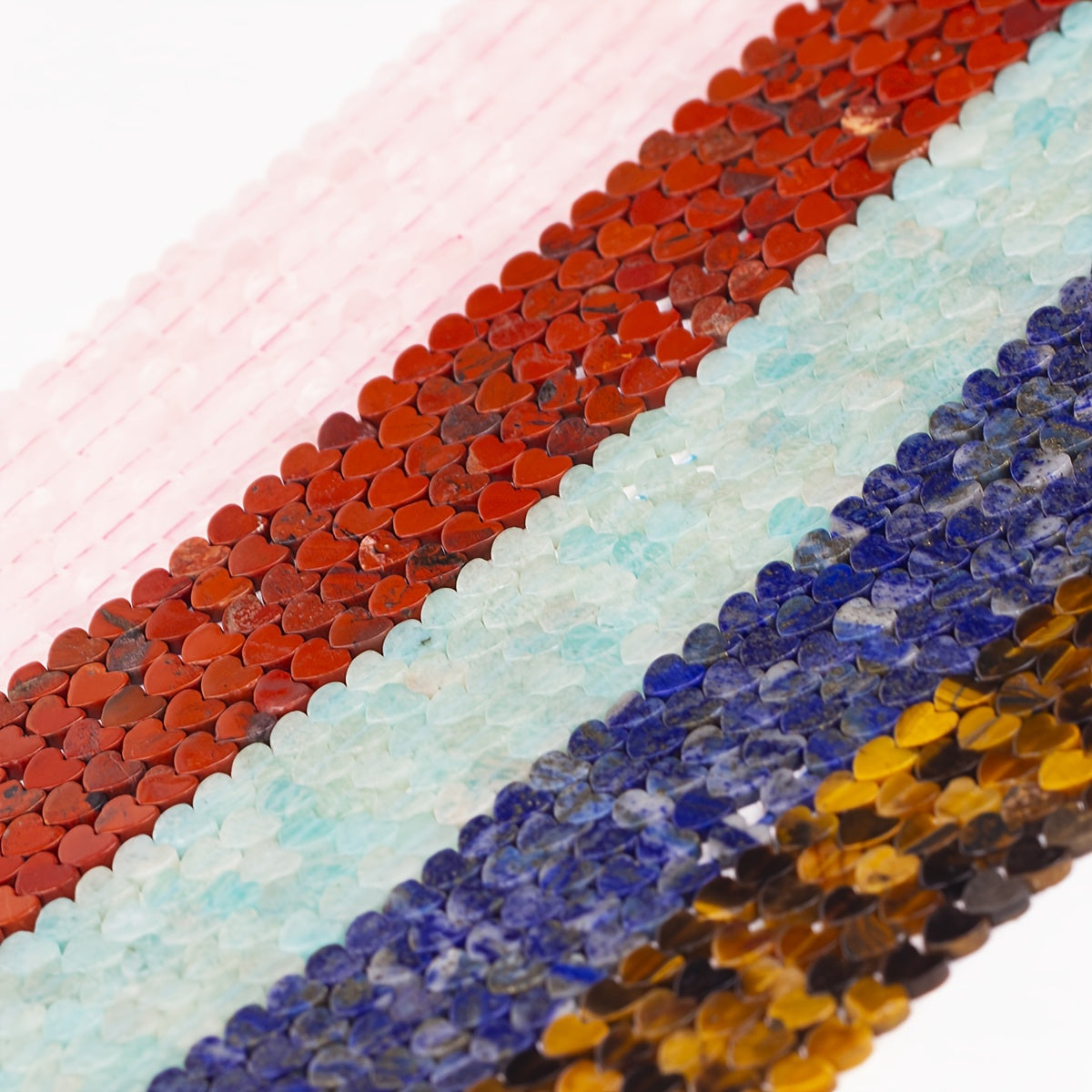 Juego de 20 cuentas de piedra natural con forma de corazón multicolor 6x2mm para hacer joyería