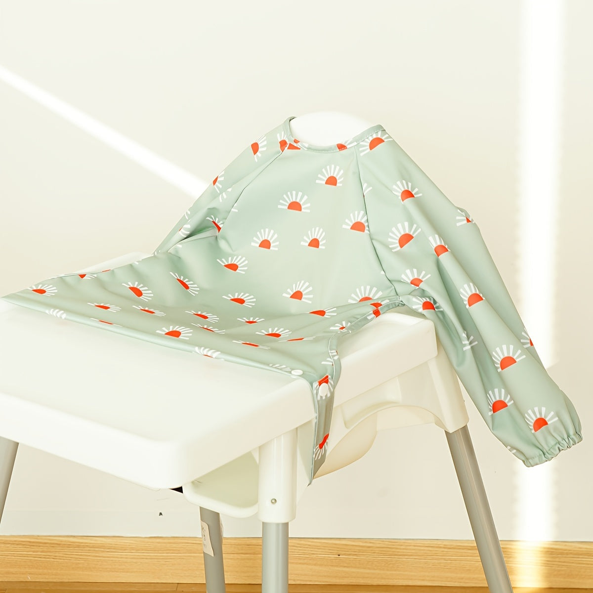 Baby Bib Long Sleeves Waterproof Food Catcher for Feeding at Highchair Pushchair or Table