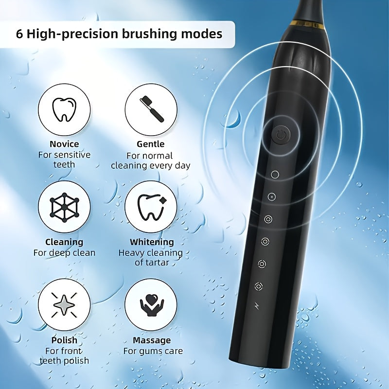 Electric Sonic Toothbrush for Adults and Students Soft Bristles USB Rechargeable