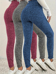 Girls Stretchy Leggings Three-Piece Set Multi-Color