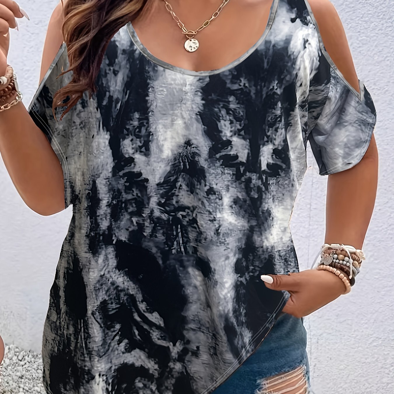 Women's Leopard Print Off-Shoulder T-Shirt Short Sleeve Blouse Summer Casual