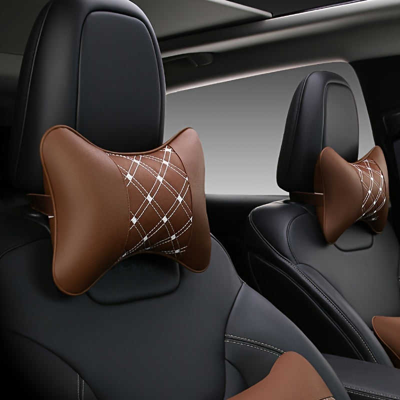 Unisex Synthetic Leather Car Headrest Cushion for Fatigue Relief