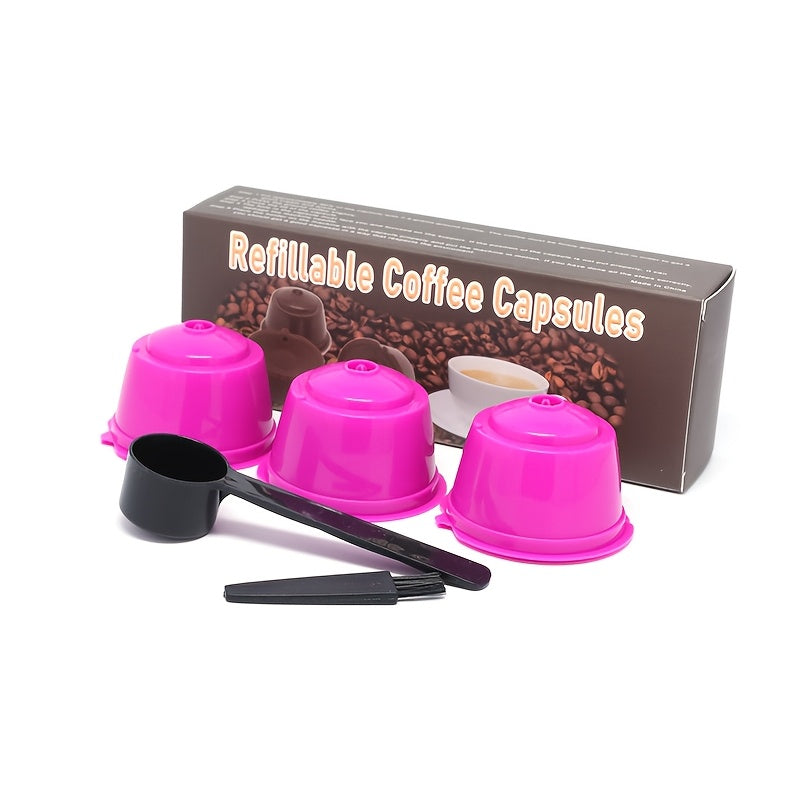 3-Pack Reusable Plastic Coffee Pods for Dolce Gusto Machines Refillable