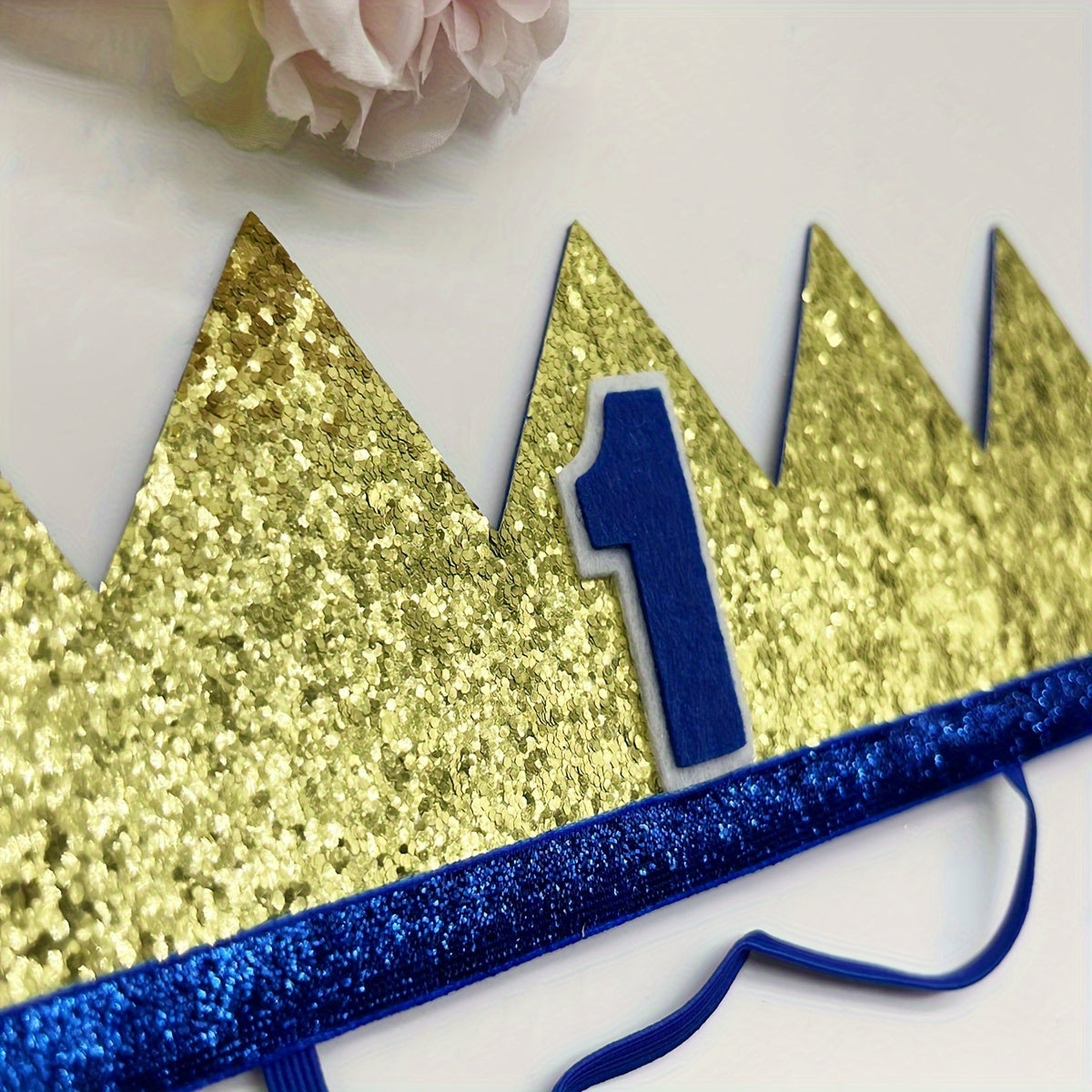 Golden Crown Birthday Hat with Number 1 for Kids and Adults Polyester