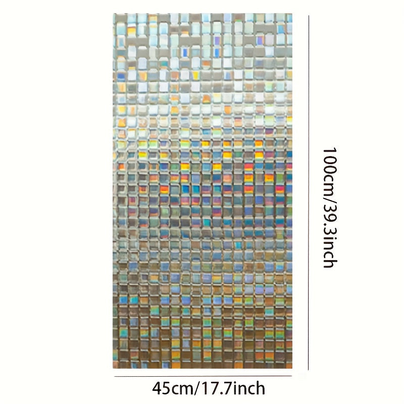 Removable Rainbow Window Tint UV Blocking Film Mosaic Design Static Cling