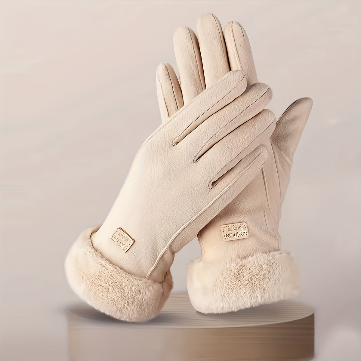 Women's Winter Gloves Touchscreen Compatible Elastic Polyester Warm Lining Split Finger