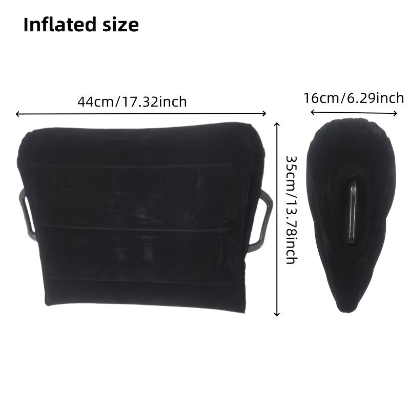 Inflatable Love Pillow for Couples Black Polyester Sturdy Lightweight Romantic