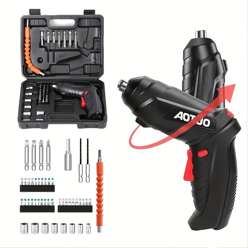 Handheld Electric Screwdriver Set with Foldable Hand Drill USB Rechargeable Lithium Battery