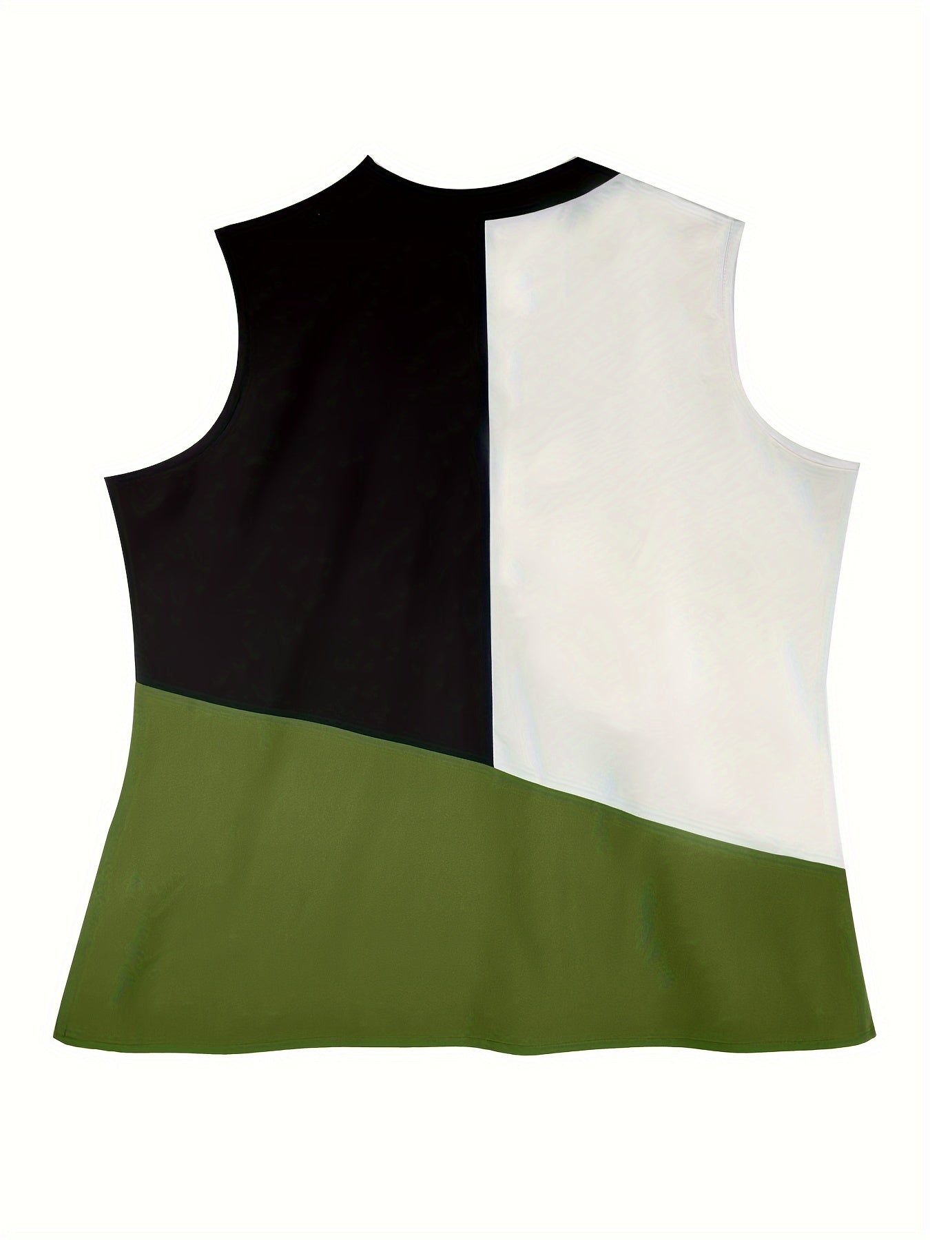 Топ для женщин больших размеров с цветными блоками, повседневная блузка-топ