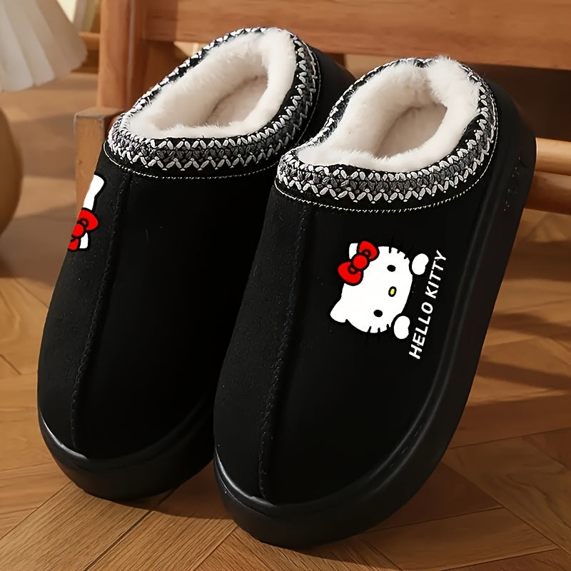 Женские плюшевые зимние тапочки из искусственного меха домашние комнатные туфли черные серые коричневые