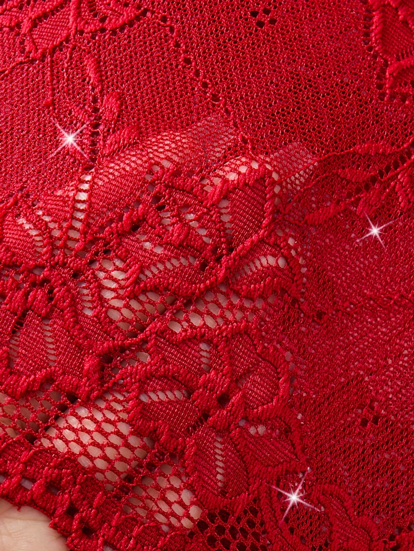 Conjunto de lencería sexy de gran tamaño con adorno de encaje de flores en forma de abanico, lazo frontal, sujetador y braga con abertura